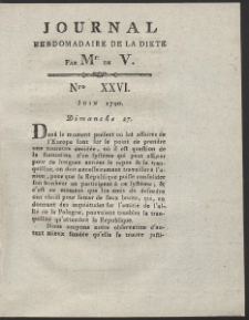 Journal Hebdomadaire De La Diete Par Mr. De V. R. 1790 Nr 26