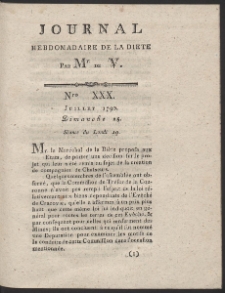 Journal Hebdomadaire De La Diete Par Mr. De V. R. 1790 Nr 30