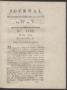 Journal Hebdomadaire De La Diete Par Mr. De V. R. 1790 Nr 32