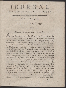 Journal Hebdomadaire De La Diete Par Mr. De V. R. 1790 Nr 48
