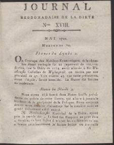 Journal Hebdomadaire De La Diete Par Mr. De V. R. 1791 Nr 18