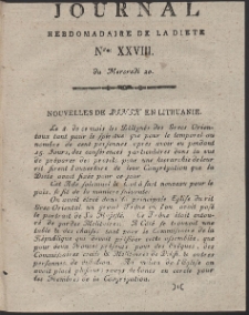 Journal Hebdomadaire De La Diete Par Mr. De V. R. 1791 Nr 28
