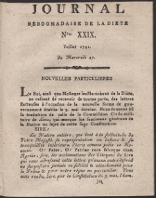 Journal Hebdomadaire De La Diete Par Mr. De V. R. 1791 Nr 29