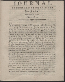 Journal Hebdomadaire De La Diete Par Mr. De V. R. 1791 Nr 35