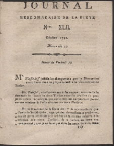 Journal Hebdomadaire De La Diete Par Mr. De V. R. 1791 Nr 42