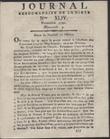 Journal Hebdomadaire De La Diete Par Mr. De V. R. 1791 Nr 44