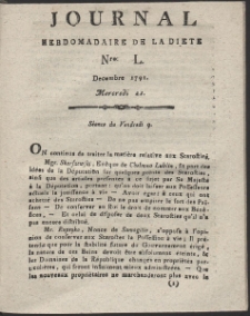 Journal Hebdomadaire De La Diete Par Mr. De V. R. 1791 Nr 50