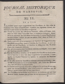 Journal Historique des &eacute;v&eacute;nements qui ont eu lieu &agrave; Varsovie, depuis le 17 avril 1794. Nr 11
