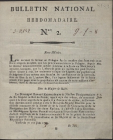 Bulletin National Hebdomadaire. R. 1794 nr 2