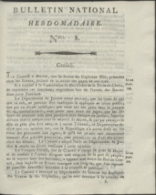 Bulletin National Hebdomadaire. R. 1794 nr 8