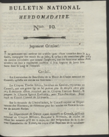 Bulletin National Hebdomadaire. R. 1794 nr 10
