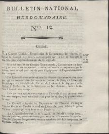 Bulletin National Hebdomadaire. R. 1794 nr 12