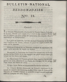 Bulletin National Hebdomadaire. R. 1794 Nr 18