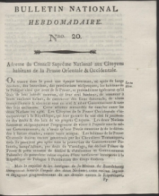 Bulletin National Hebdomadaire. R. 1794 Nr 20