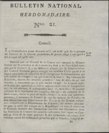 Bulletin National Hebdomadaire. R. 1794 nr 21