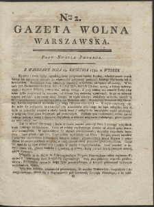 Gazeta Wolna Warszawska. R. 1794 nr 2