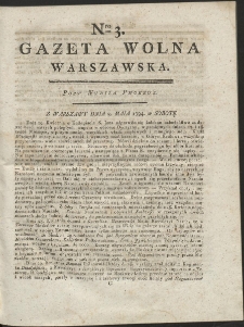 Gazeta Wolna Warszawska. R. 1794 nr 3