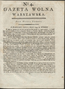 Gazeta Wolna Warszawska. R. 1794 nr 4