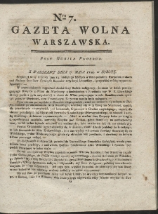 Gazeta Wolna Warszawska. R. 1794 nr 7