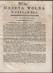 Gazeta Wolna Warszawska. R. 1794 Nr 12