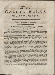 Gazeta Wolna Warszawska. R. 1794 Nr 17