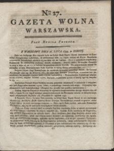 Gazeta Wolna Warszawska. R. 1794 nr 27