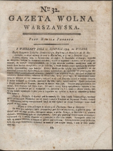 Gazeta Wolna Warszawska. R. 1794 Nr 32