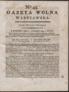 Gazeta Wolna Warszawska. R. 1794 Nr 43