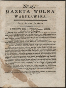 Gazeta Wolna Warszawska. R. 1794 nr 45