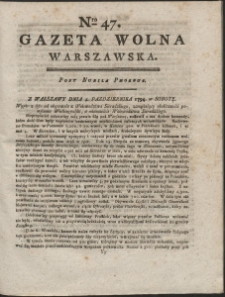 Gazeta Wolna Warszawska. R. 1794 Nr 47