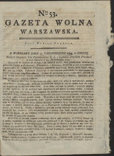 Gazeta Wolna Warszawska. R. 1794 Nr 53