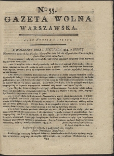 Gazeta Wolna Warszawska. R. 1794 Nr 55
