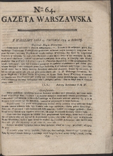 Gazeta Wolna Warszawska. R. 1794 Nr 64