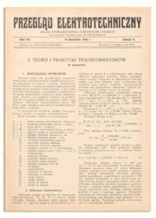 Przegląd Elektrotechniczny. Rok XII, 15 Kwietnia 1930, Zeszyt 8