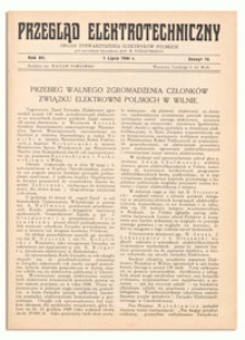 Przegląd Elektrotechniczny. Rok XII, 1 Lipca 1930, Zeszyt 13