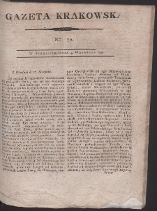 Gazeta Krakowska. R. 1796 Nr 70