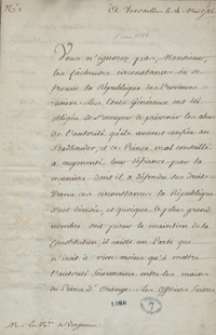 [Korespondencja dyplomatyczna i akta poselstwa francuskiego w Szwajcarii z lat 1786-1787]