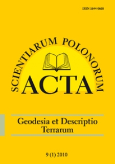 Acta Scientiarum Polonorum. Geodesia et Descriptio Terrarum 1, 2010