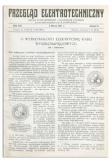 Przegląd Elektrotechniczny. Rok XIII, 1 Marca 1931, Zeszyt 5