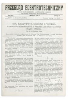 Przegląd Elektrotechniczny. Rok XIII, 1 Kwietnia 1931, Zeszyt 7