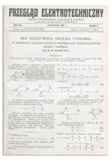 Przegląd Elektrotechniczny. Rok XIII, 15 Kwietnia 1931, Zeszyt 8