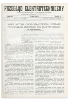 Przegląd Elektrotechniczny. Rok XIII, 1 Maja 1931, Zeszyt 9
