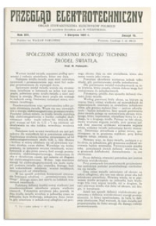 Przegląd Elektrotechniczny. Rok XIII, 1 Sierpnia 1931, Zeszyt 15