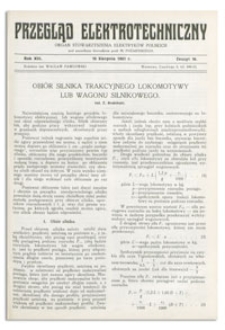 Przegląd Elektrotechniczny. Rok XIII, 15 Sierpnia 1931, Zeszyt 16