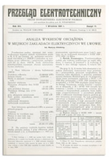 Przegląd Elektrotechniczny. Rok XIII, 1 Września 1931, Zeszyt 17