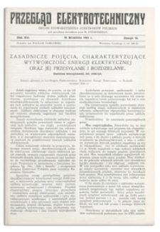 Przegląd Elektrotechniczny. Rok XIII, 15 Września 1931, Zeszyt 18