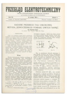 Przegląd Elektrotechniczny. Rok XV, 15 Lutego 1933, Zeszyt 4