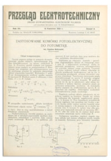 Przegląd Elektrotechniczny. Rok XV, 15 Kwietnia 1933, Zeszyt 8