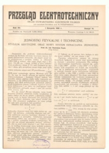 Przegląd Elektrotechniczny. Rok XV, 1 Sierpnia 1933, Zeszyt 15