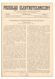 Przegląd Elektrotechniczny. Rok XV, 1 Września 1933, Zeszyt 17